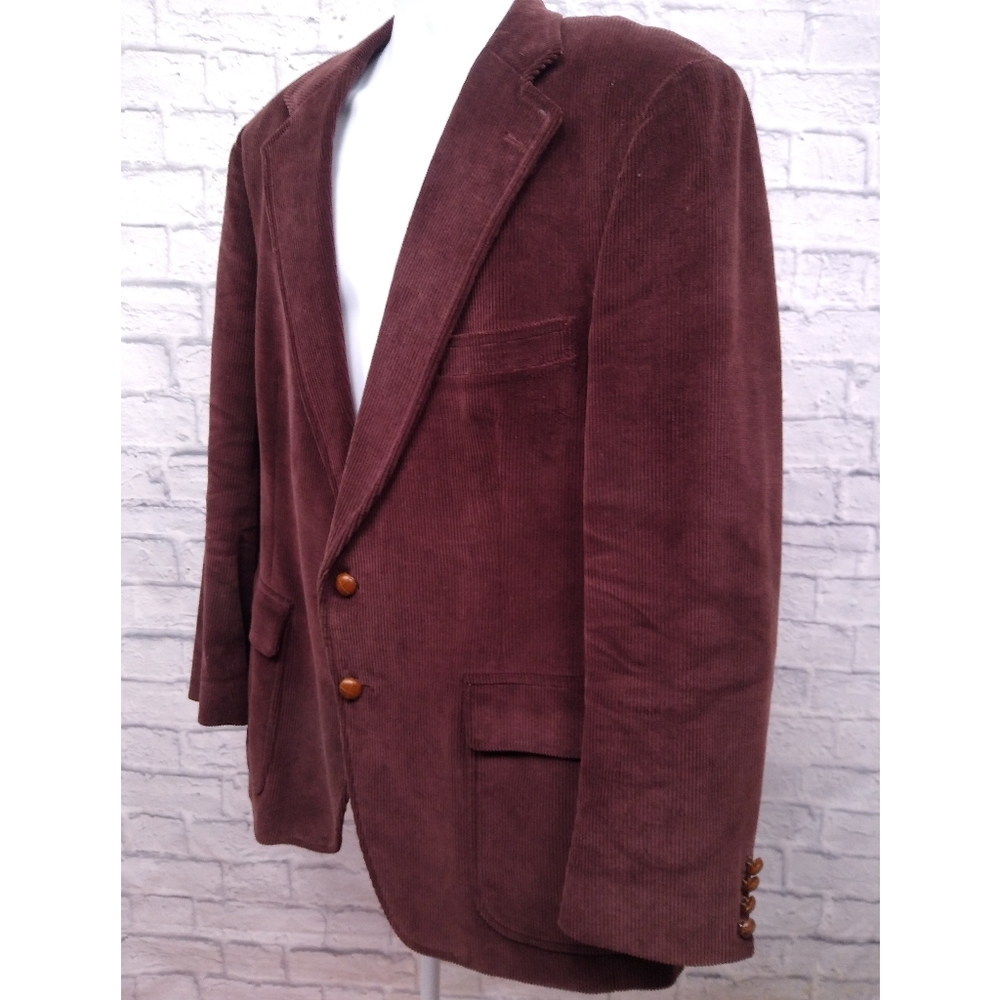 Vintage Polo Ralph Lauren Polo University Brown Corduroy Blazer Jacket 44R - Picture 3 of 9